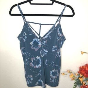 Free People floral cross neck tank